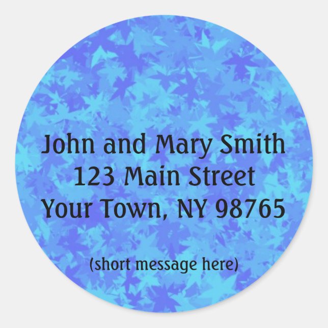 Étiquette de adresse des teintes de bleus (Devant)