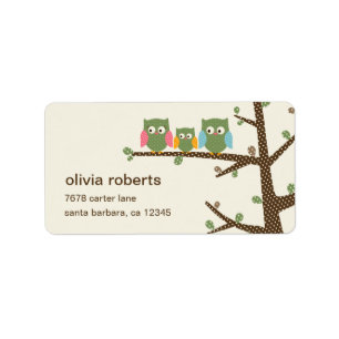 Étiquette de adresse Dotty Owls