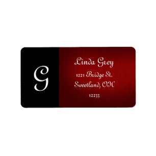 Étiquette de adresse dramatique noir et rouge