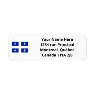 Étiquette de adresse drapeau de la province de Qué
