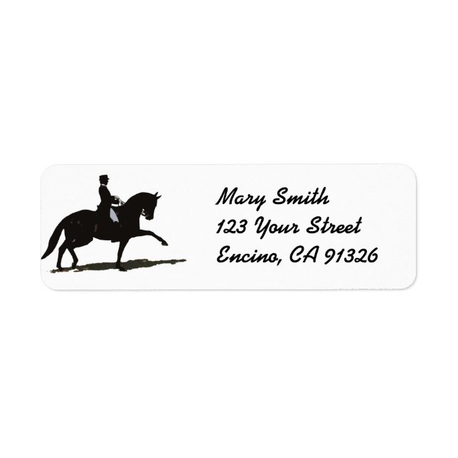Étiquette de adresse Dressage Horse (Devant)