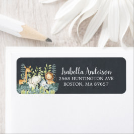 Étiquette de adresse du Baby shower animal de la J