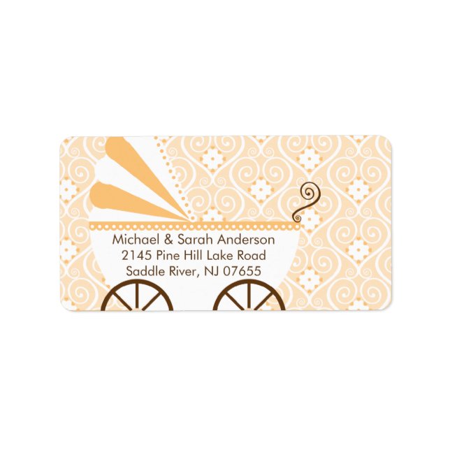 Étiquette de adresse du Baby shower de transport v (Devant)