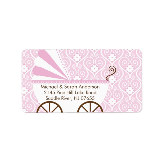 Étiquette de adresse du Baby shower de transport v (Devant)