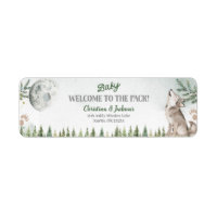 Étiquette de adresse du Baby shower Forest Wolf