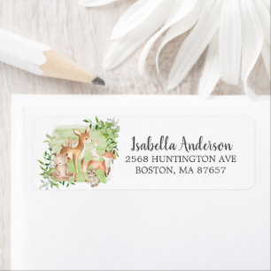 Étiquette de adresse du Baby shower Woodland Frien