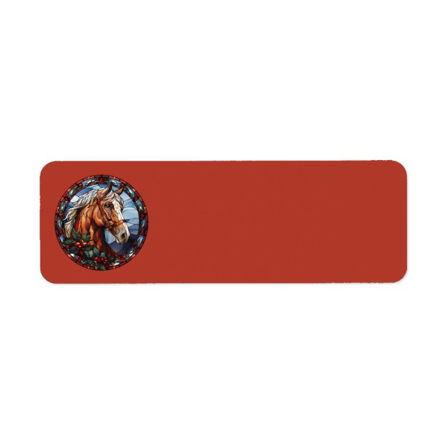 Étiquette de adresse du Cheval de Noël (Devant)