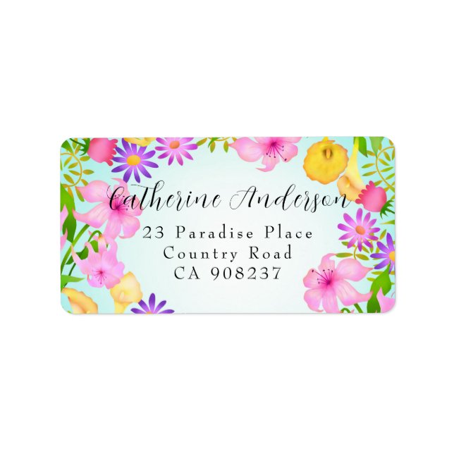 Étiquette de adresse du jardin floral (Devant)