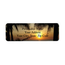 Étiquette de adresse du paradis tropical