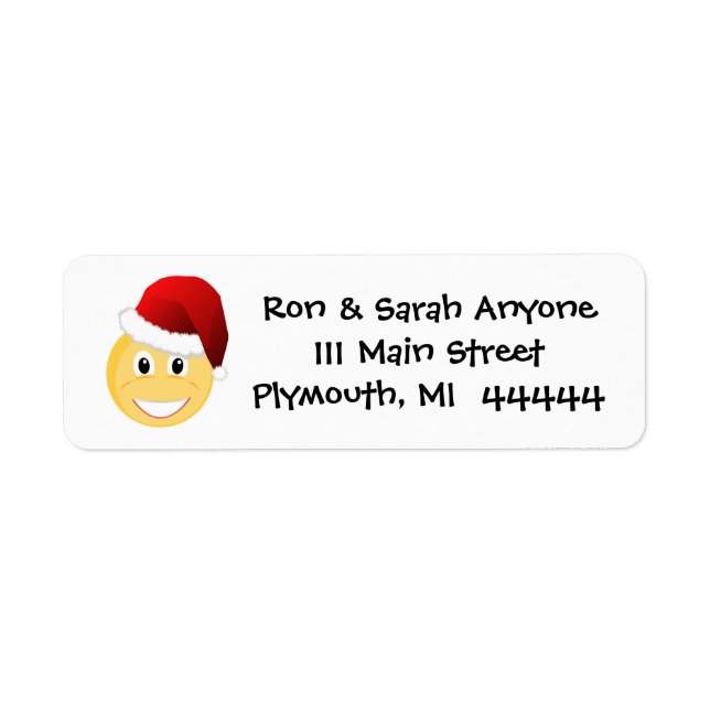 Étiquette de adresse Emoji Père Noël (Devant)