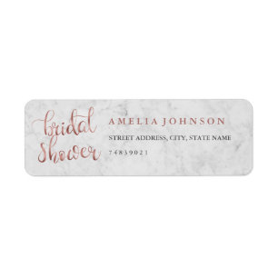 Étiquette de adresse en marbre or Rose Faux