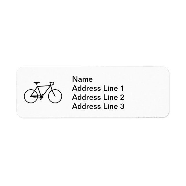 Étiquette de adresse en silhouette de vélo (Devant)