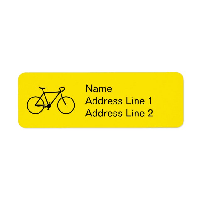 Étiquette de adresse en silhouette de vélo noir (Devant)