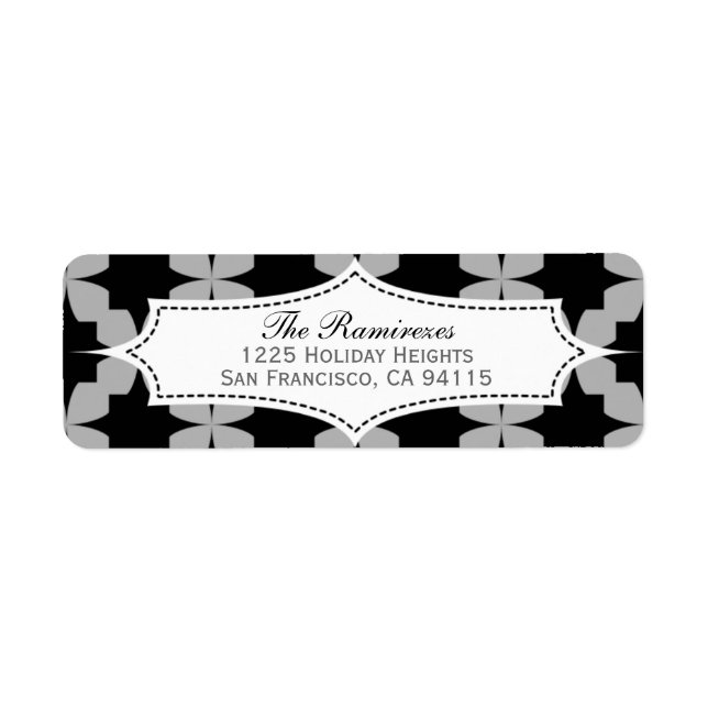 Étiquette de adresse étoile noire (Devant)