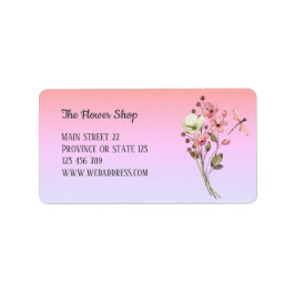 Étiquette de adresse Fleur sauvage d'aquarelle fém