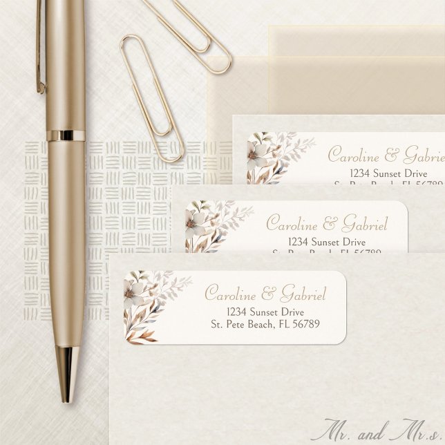 Étiquette de adresse Fleur sauvage d'automne (Créateur téléchargé)