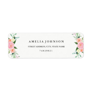 Étiquette de adresse fleur sauvage Floral Aquarell