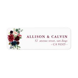 étiquette de adresse floral brun de la marine bord