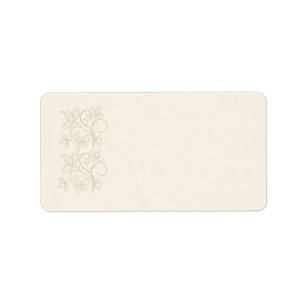 Étiquette de adresse floral ivoire
