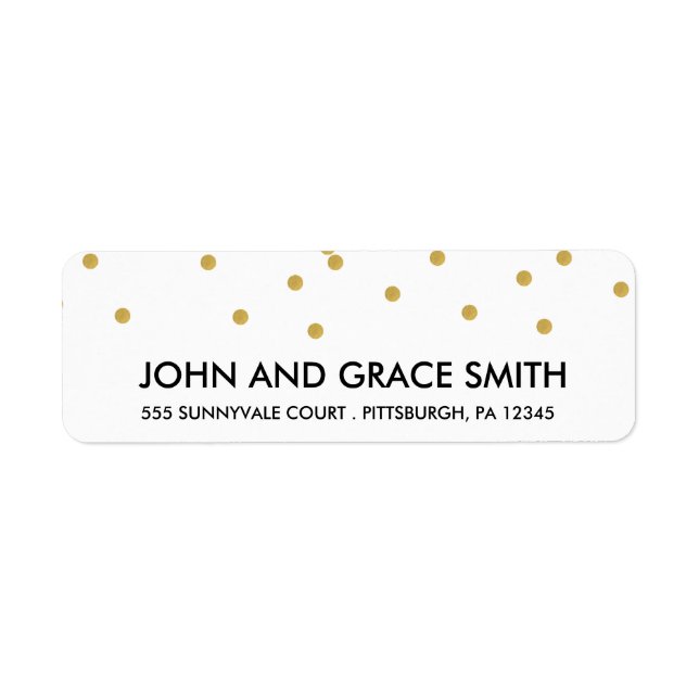 Étiquette de adresse Gold Confetti (Devant)