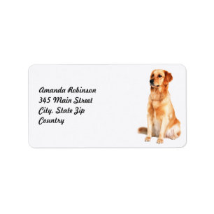 Étiquette de adresse Golden Retriever