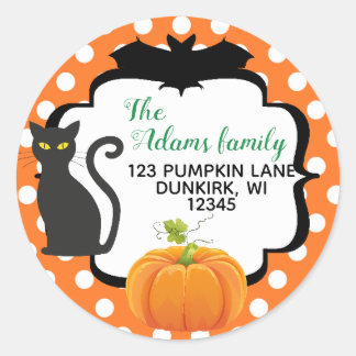 Étiquette de adresse Halloween avec citrouille de