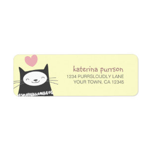Étiquette de adresse heureux de retour de chat de