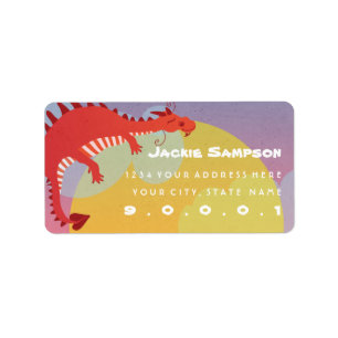 Étiquette de adresse Imaginaire de dragon dormant