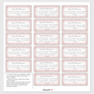 Étiquette de adresse invité Rose or rose Parties s
