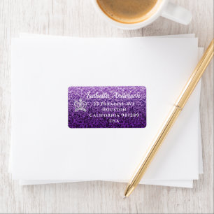 Étiquette de adresse Lilac pourpre de la couronne