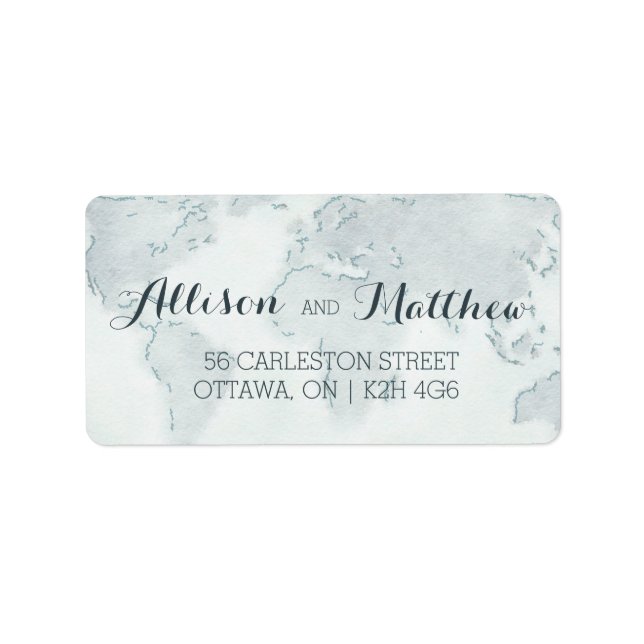Étiquette de adresse Mariage de carte aquarelle (Devant)