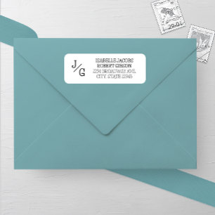Étiquette de adresse Mariage de Monogramme agricol