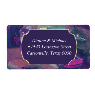 Étiquette de adresse Mariage de peinture acrylique