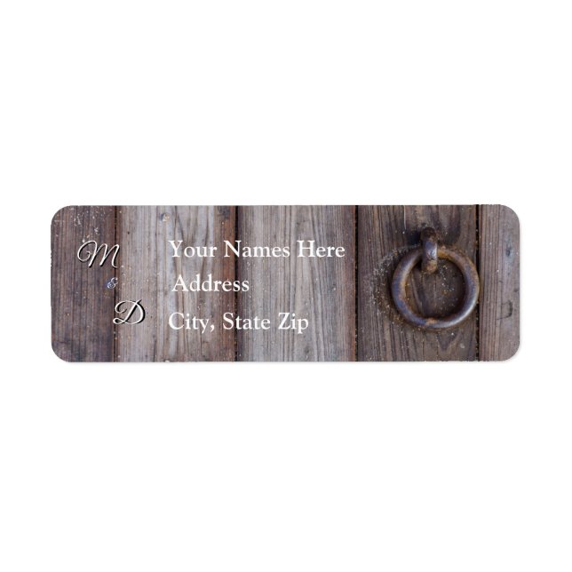 Étiquette de adresse Mariage de poignée de porte d (Devant)
