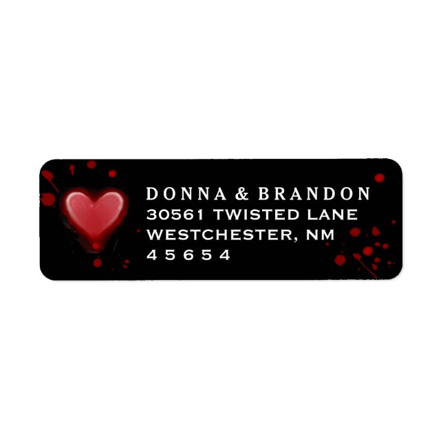 Étiquette de adresse Mariage d'Halloween du Coeur  (Devant)