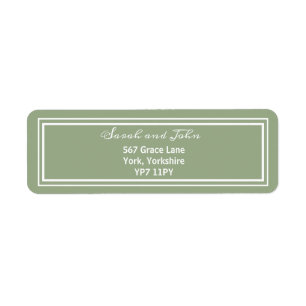 Étiquette de adresse Mariage élégant Sage Green