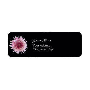 Étiquette de adresse mariage - Gerbera rose Étique
