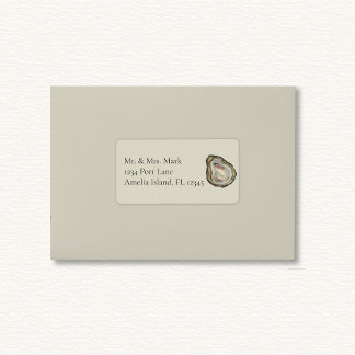 Étiquette de adresse Mariage Oyster Shells