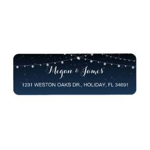 Étiquette de adresse Mariage Rustique Starry Night