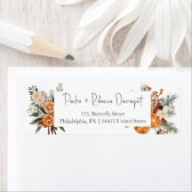 étiquette de adresse mariage verdure d'hiver