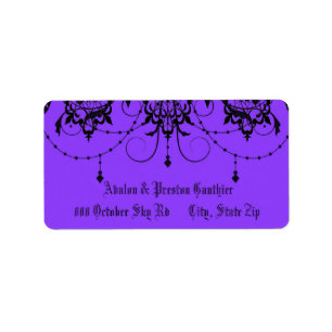 Étiquette de adresse Mariage Victorian Lace Purple