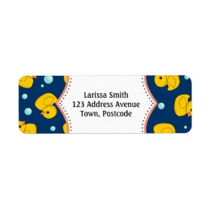 Étiquette de adresse mignon en caoutchouc
