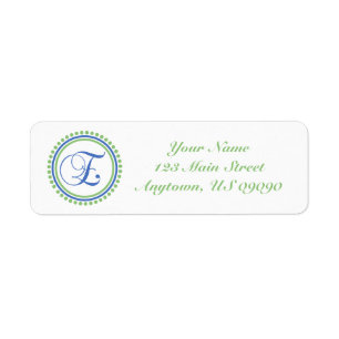 Étiquette de adresse Mongramme du cercle de points