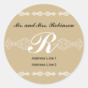 Étiquette de adresse Monogramme classique 2