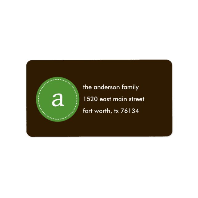 Étiquette de adresse Monogramme pointé (Devant)