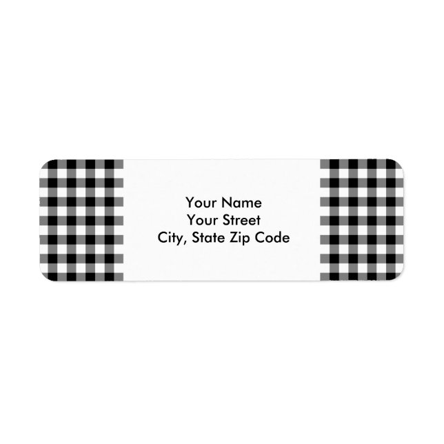 Étiquette de adresse Motif en noir et blanc En vic (Devant)