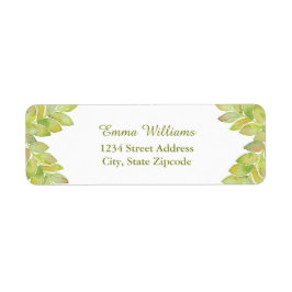 Étiquette de adresse naturel Feuille vert clair