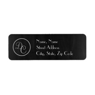Étiquette de adresse noir et argenté élégant