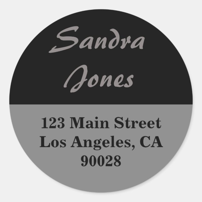 étiquette de adresse noir gris (Devant)