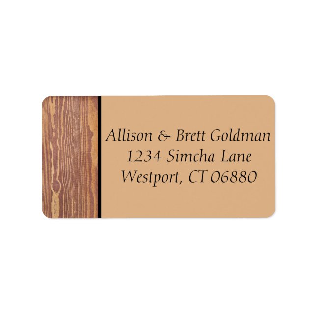 Étiquette de adresse Panneaux en bois (Devant)
